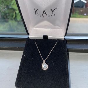 Aquamarine teardrop necklace kay jewelers